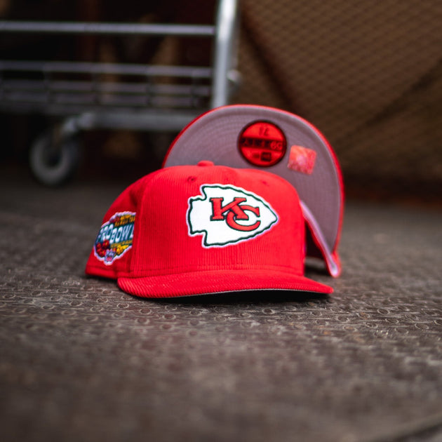 Men's New Era Scarlet Kansas City Chiefs Super Bowl Liv Main Patch 59FIFTY Fitted Hat