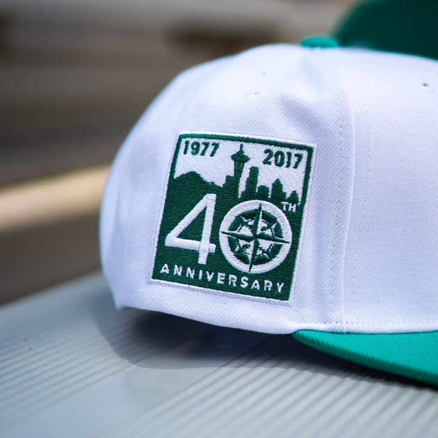 Mitchell N Ness Seattle Mariners 40th Anniversary Snapback (White/Green)