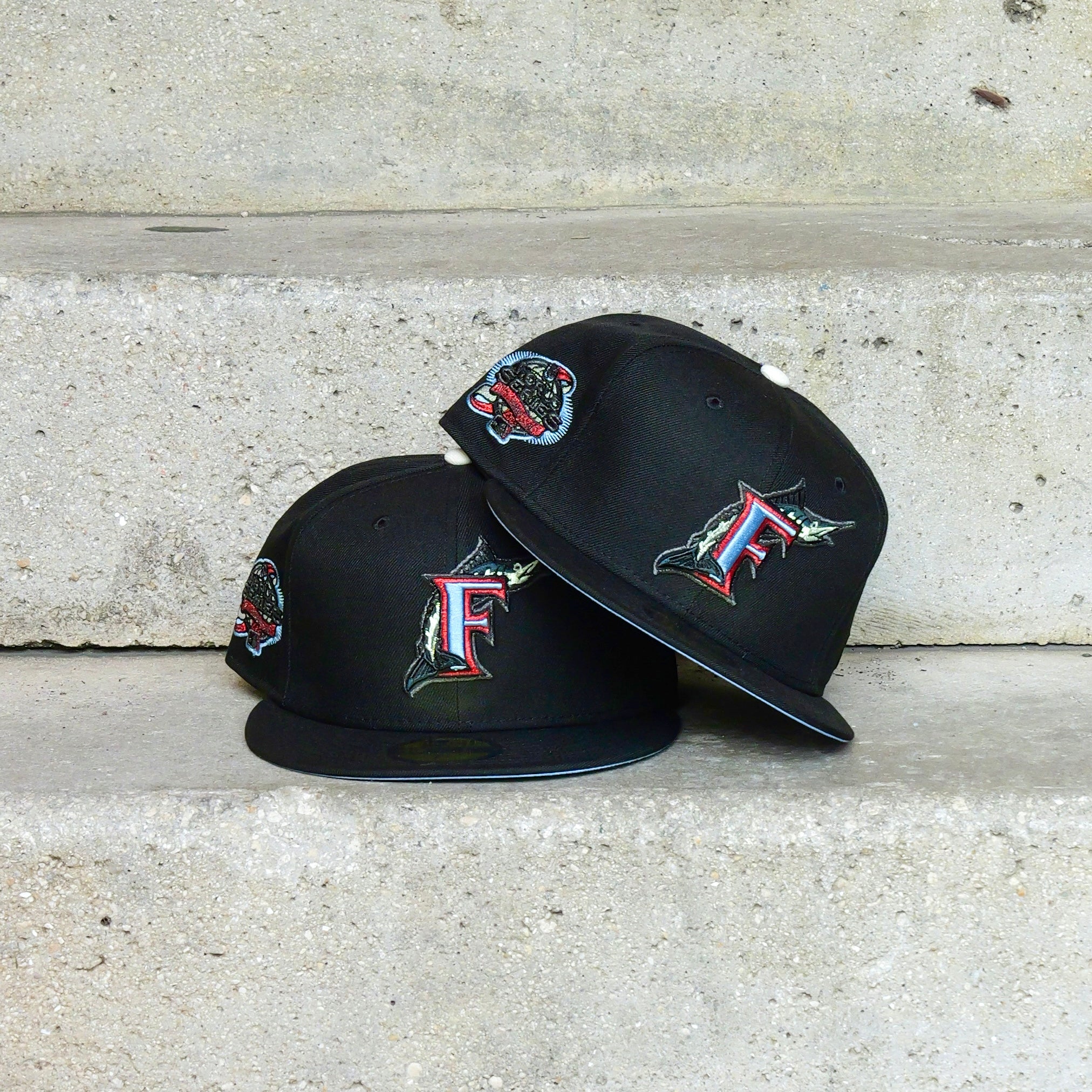 New Era Florida Marlins 2003 World Series Side Patch Fitted (Black) - New Era