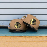 New Era Chicago Blackhawks 65th Anniversary 9FIFTY A-Frame Snapback-(Khaki/Black) - New Era