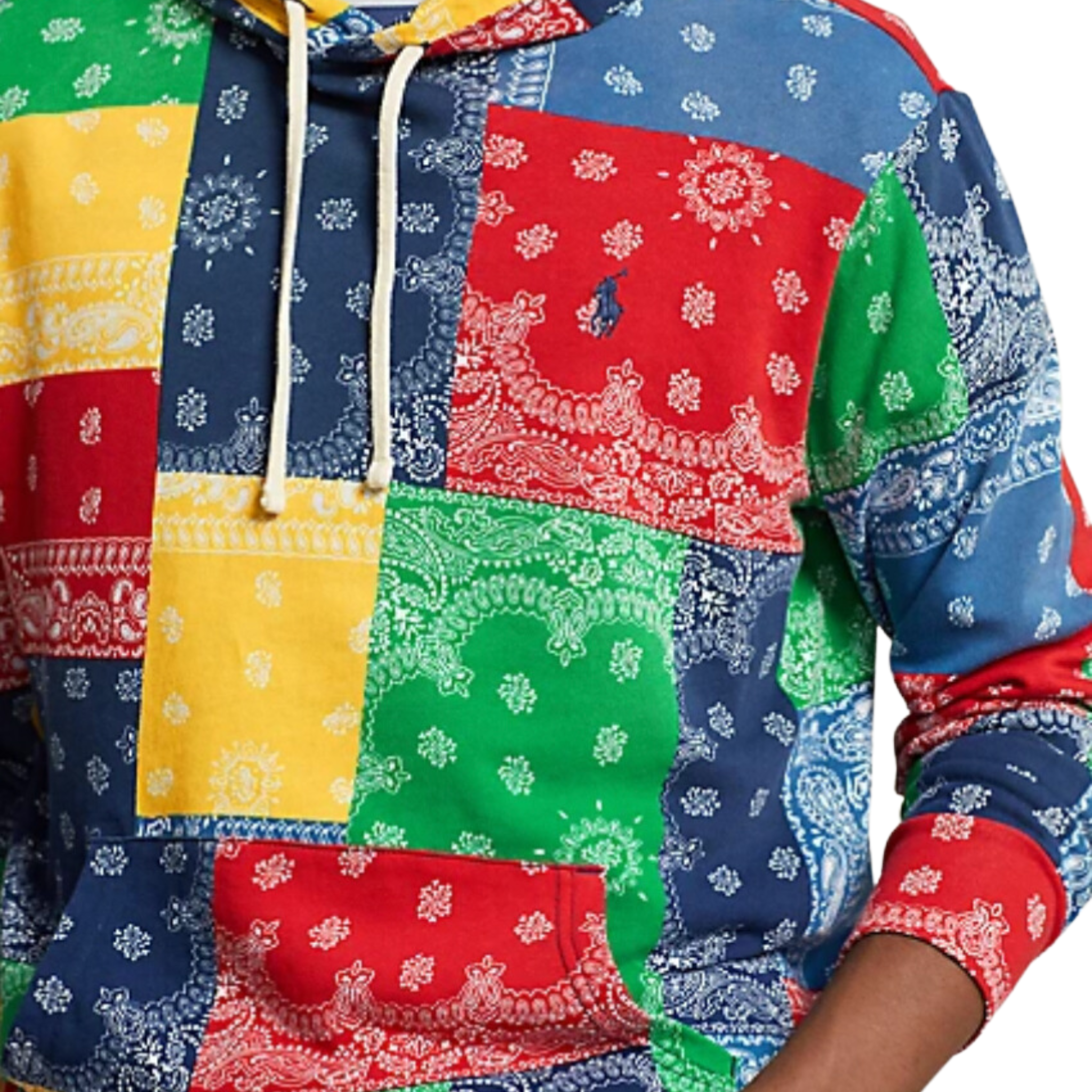 Polo Ralph Lauren Patchwork-Print Spa Terry Hoodie (Archival Bandana) - Polo Ralph Lauren