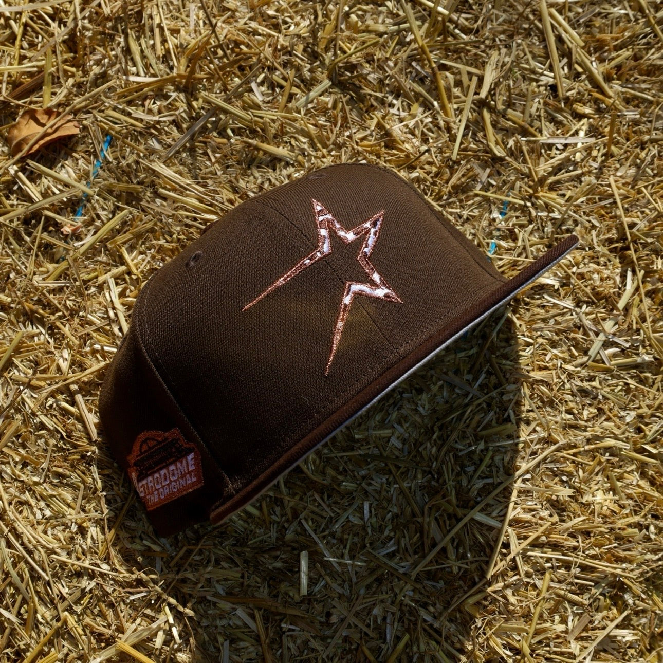 New Era Houston Astros Astrodome The Original Side Patch Fitted (Walnut/Burnt Wood) - New Era