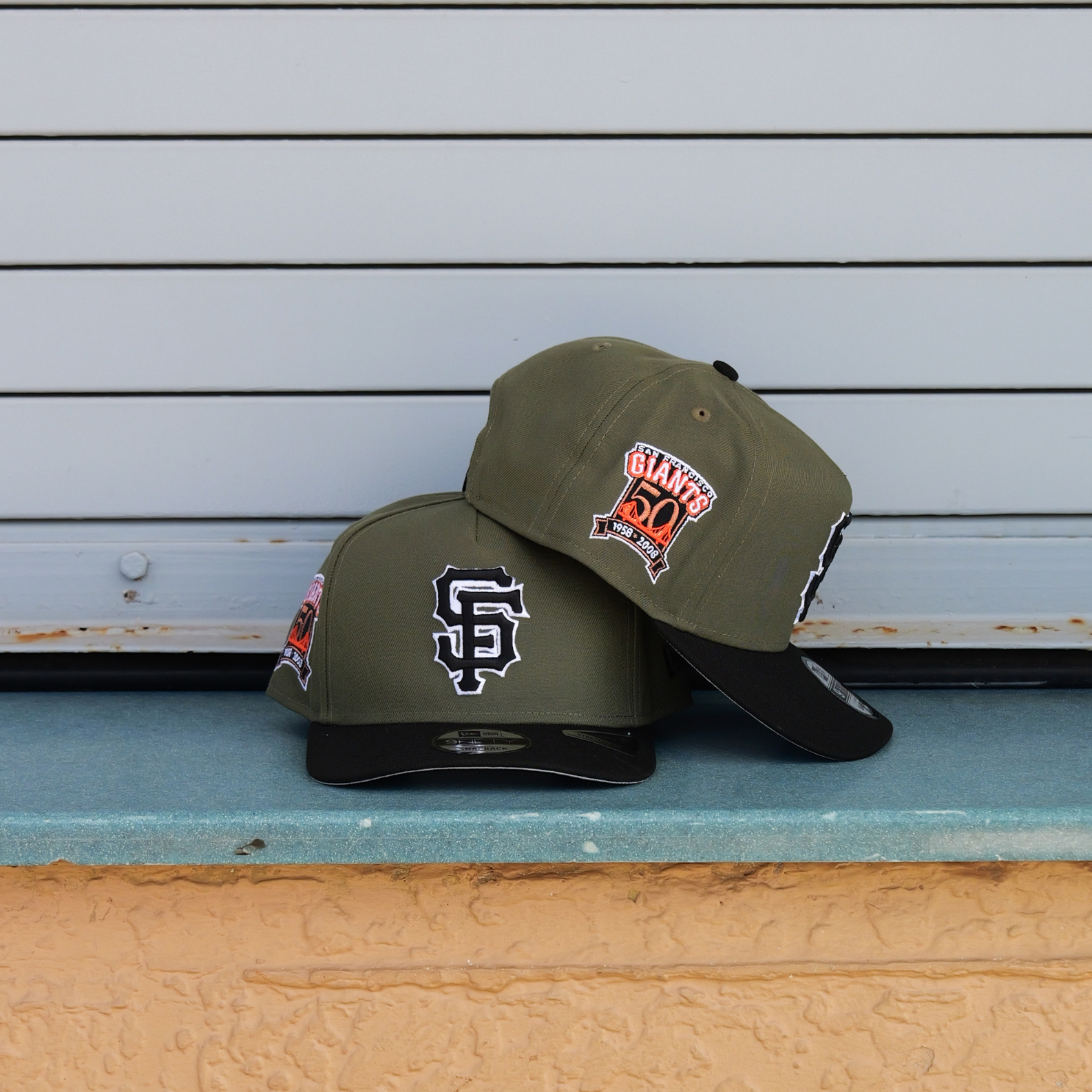 New Era San Francisco 50th Anniversary 9FIFTY A-Frame Snapback-(Olive/Black) - New Era