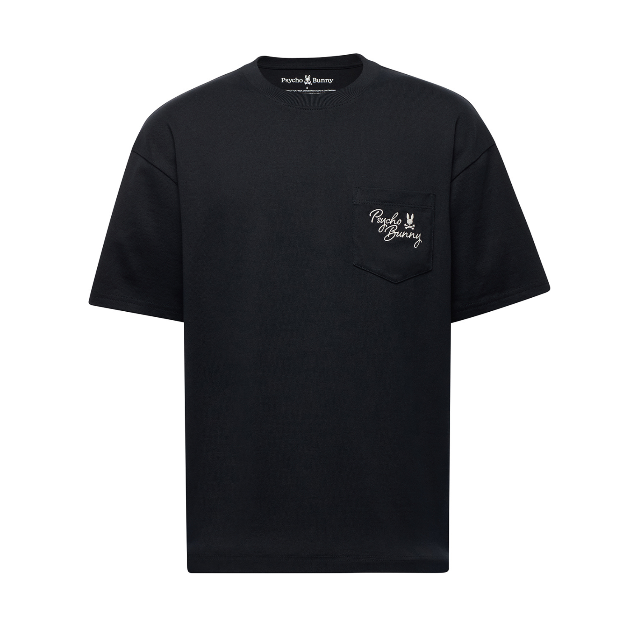 Psycho Bunny Desert Heavyweight Relaxed Pocket Fit Tee (Black)