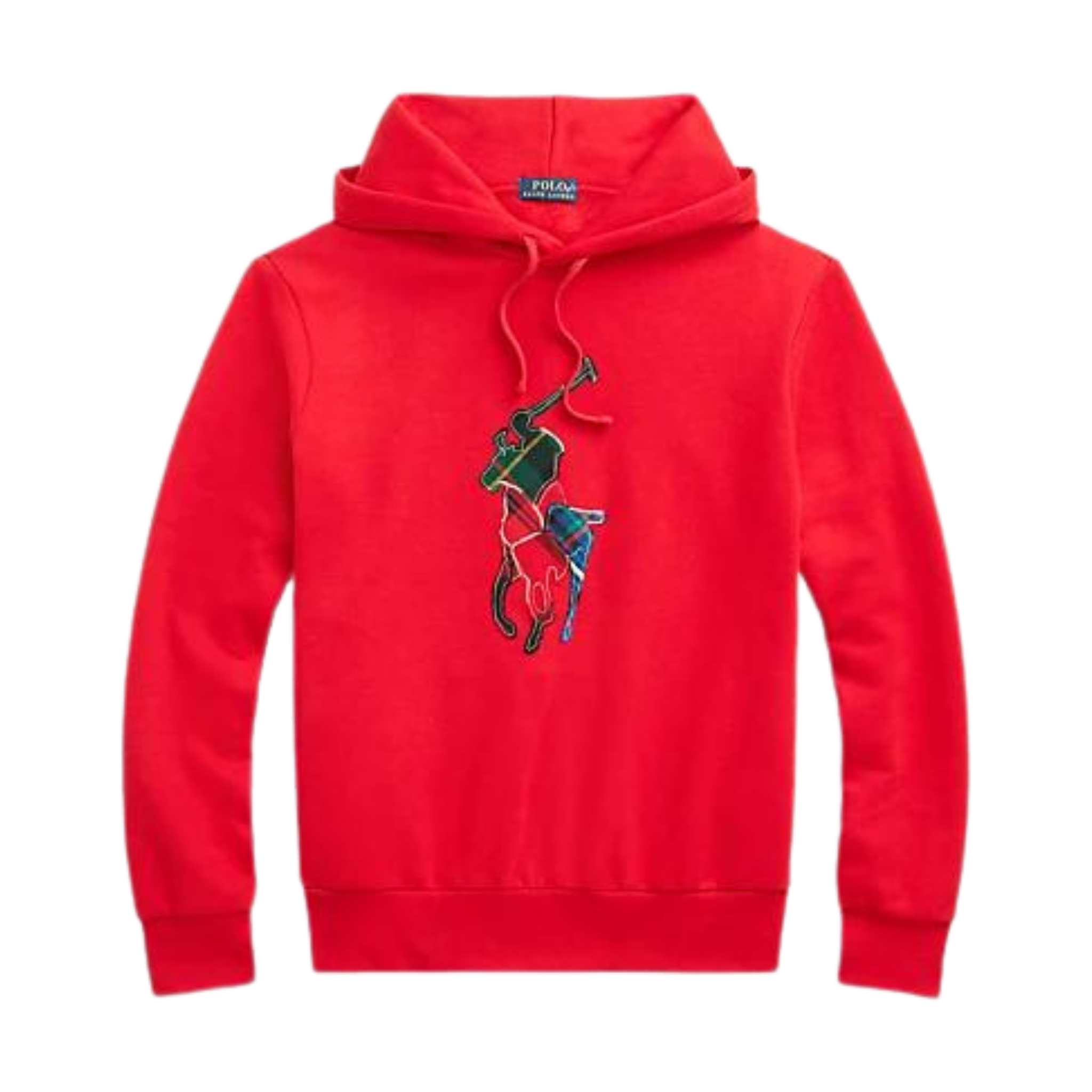 Polo Ralph Lauren The RL Fleece Plaid Pony Hoodie Red L