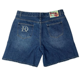DRY ROT "Stardust" Rhinestone Denim Shorts (Blue) - Dry Rot