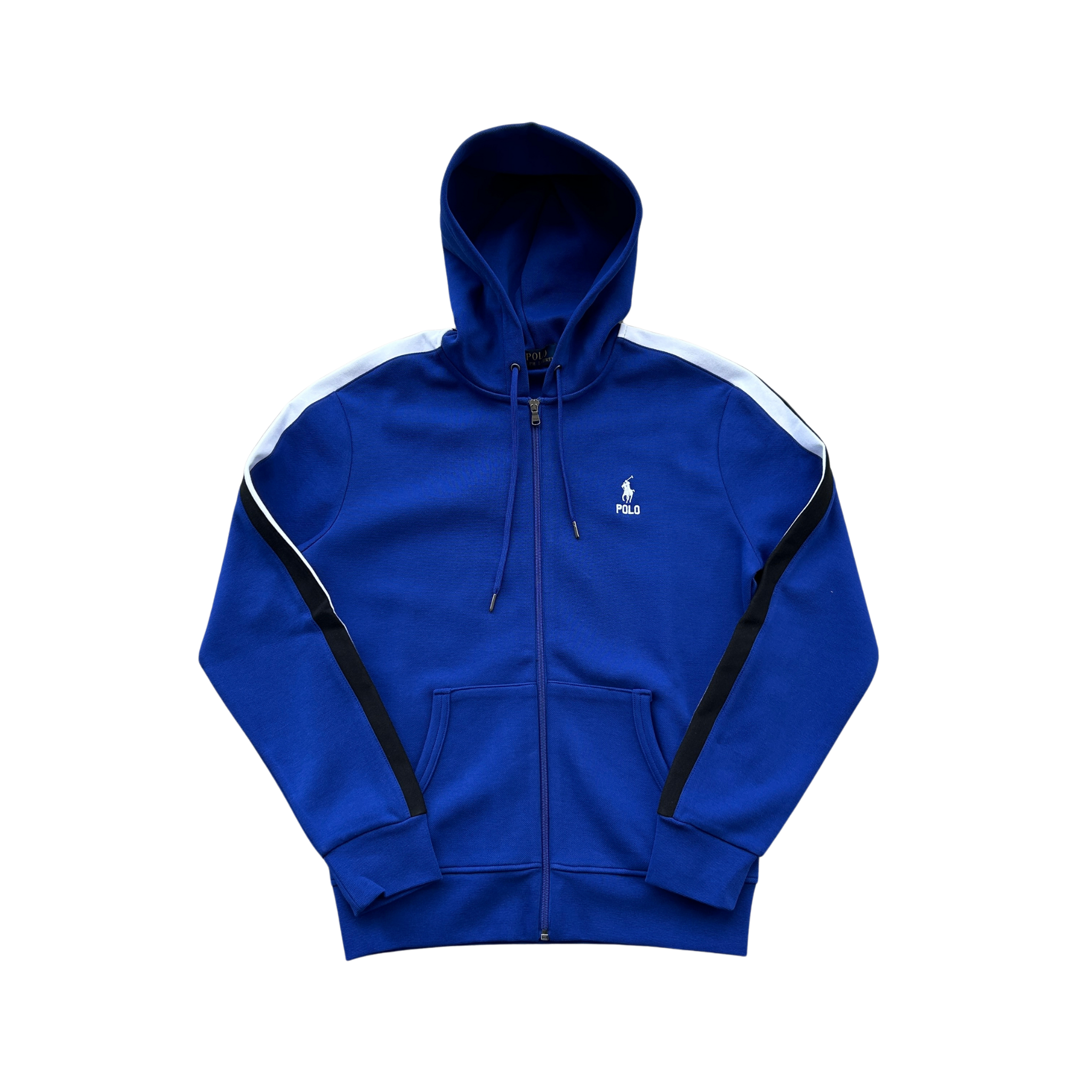 Polo Ralph Lauren Double Knit Full-Zip Hoodie (Deep Blue/White)