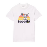 Lacoste Washed Effect Tennis Print T-Shirt (White) - TH8567 - Lacoste