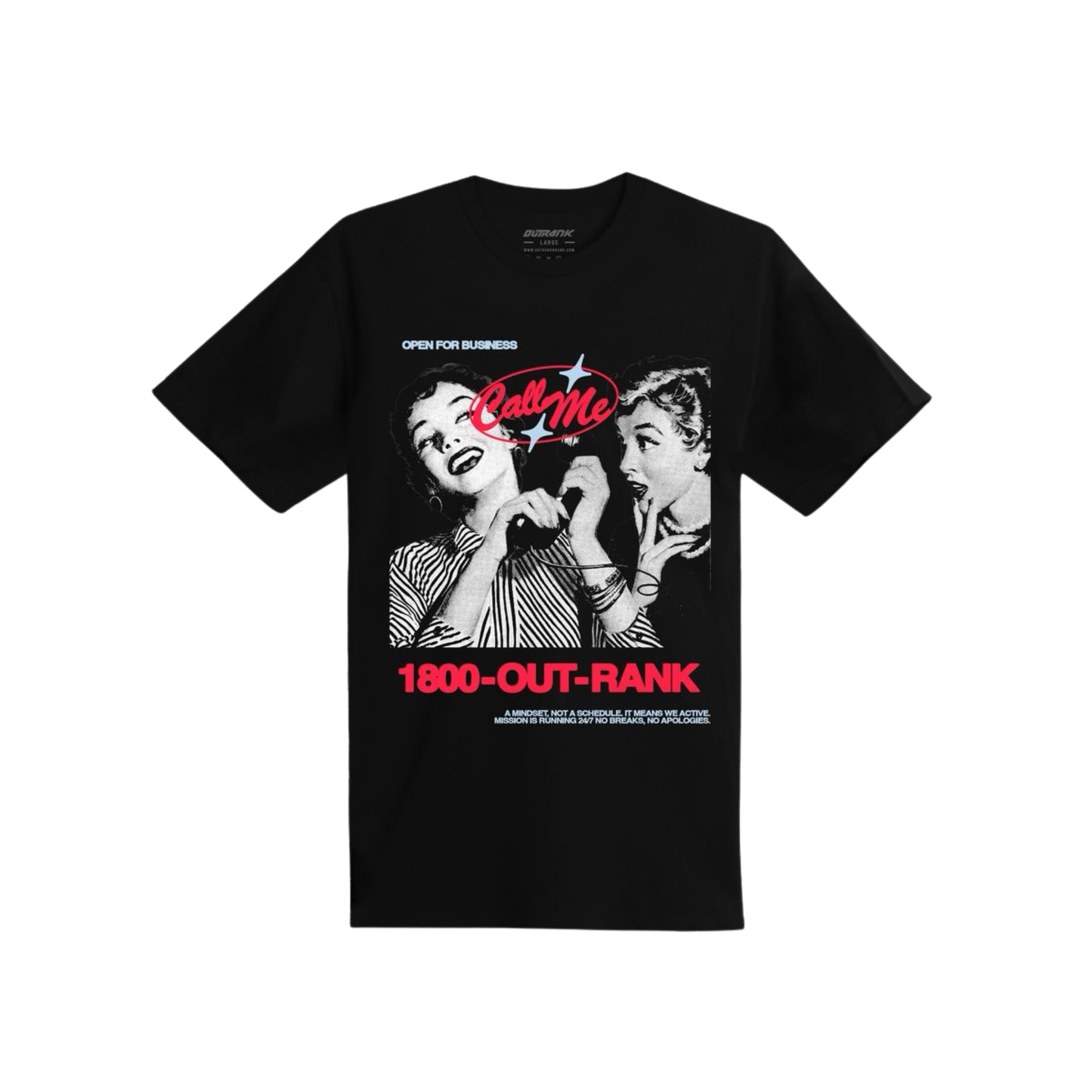 Outrank "Call Me" T-shirt (Black) - Outrank