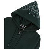 Paper Planes Cursive Zip Hoodie (Dark Green) - Paper Plane