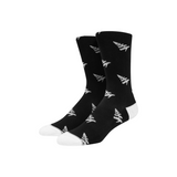 Paper Plane Armada Crew Socks (Black) - Paper Plane