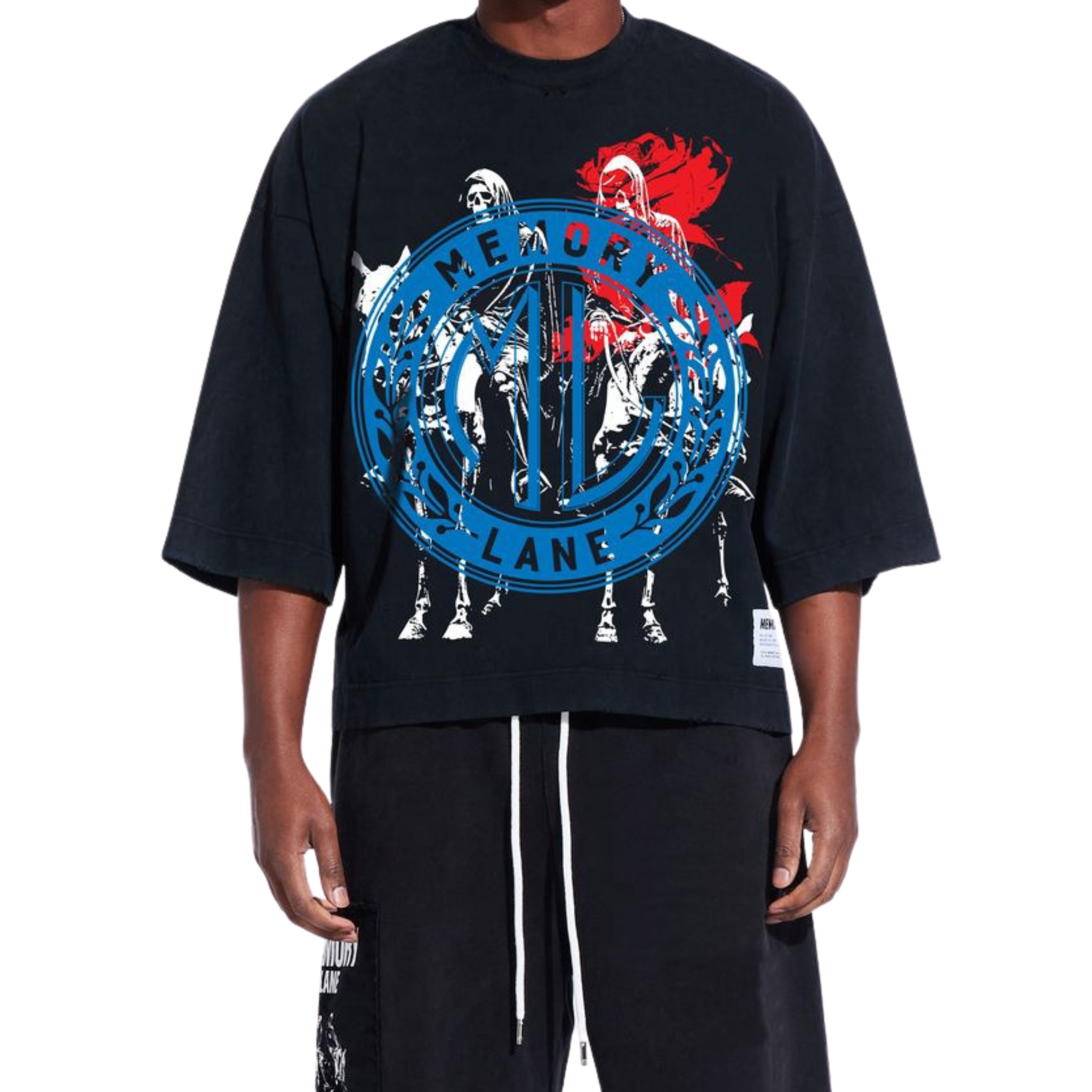 Memory Lane LAYERED ICONS CROP TEE-BLACK - Memory Lane