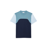 Lacoste Men's Cotton Jersey Colorblock T-Shirt (Navy/Blue/Lht Blue) - Lacoste