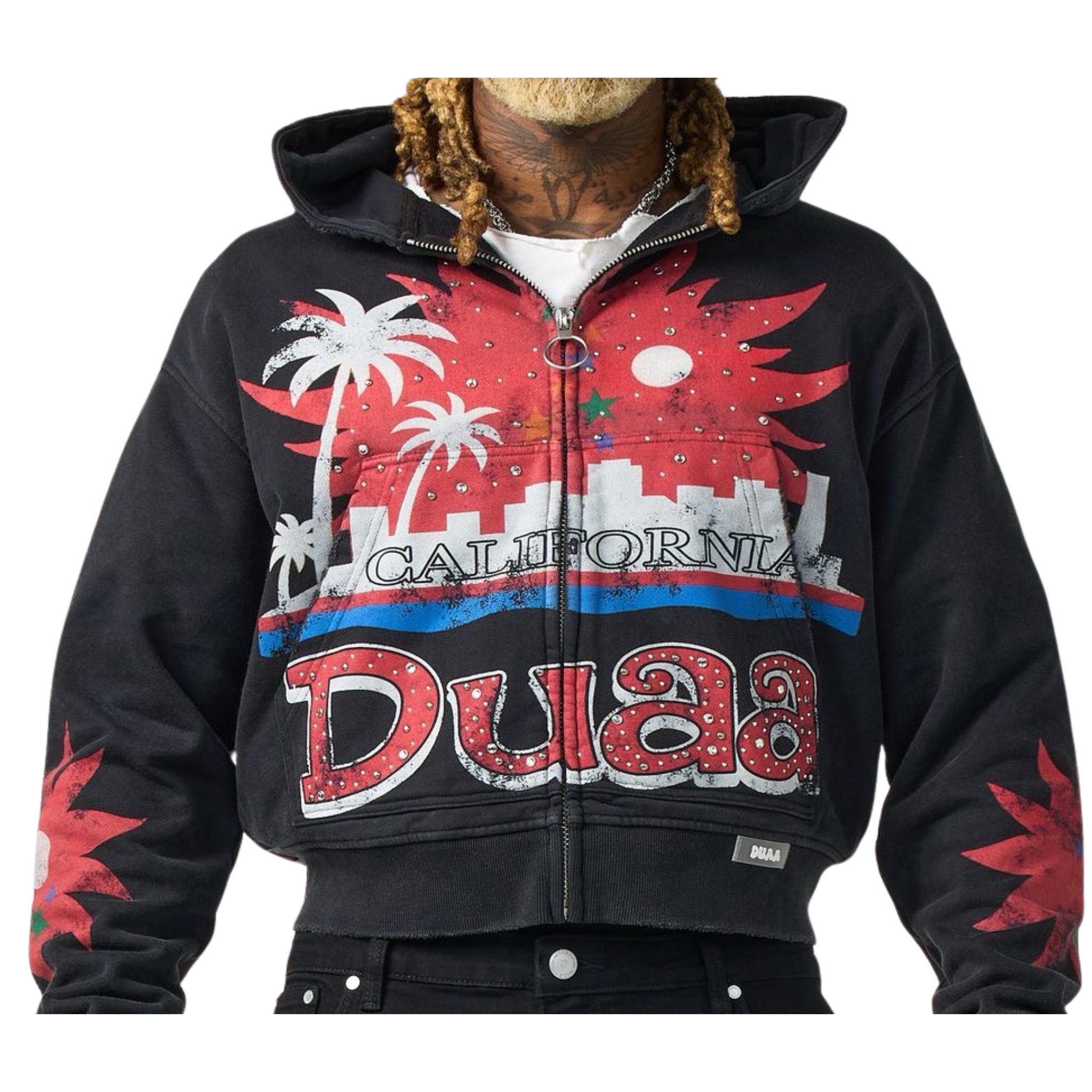DUAA "Dreams" Zip Up Hoodie (Black) - DUAA