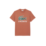 Lacoste Men's Signature Print Cotton T-Shirt (Light Brown) - Lacoste