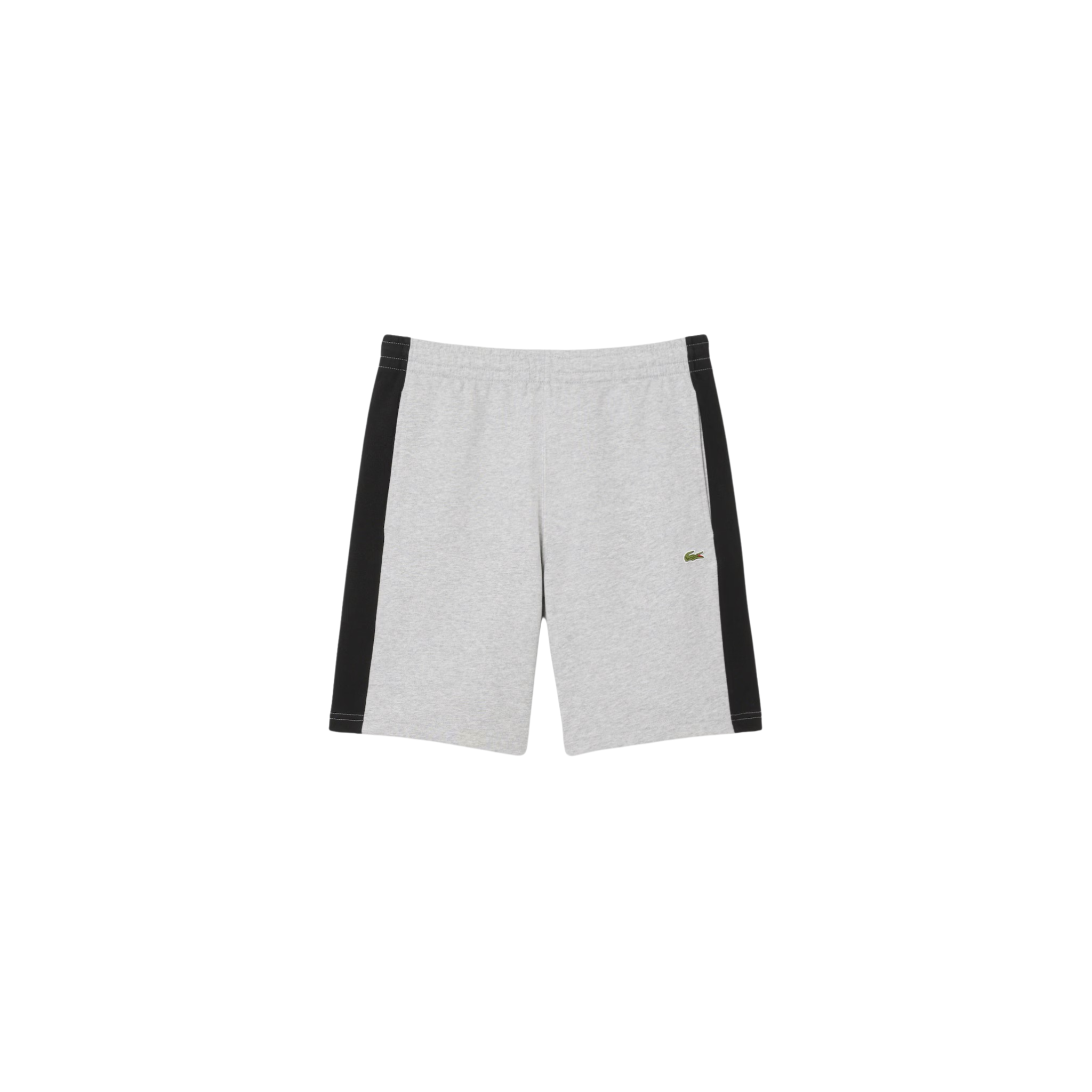 Lacoste Men's Cotton Fleece Colorblock Shorts (Black/Grey Chine) - Lacoste