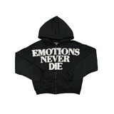 Mixed Emotion "Black End" Rhinestone Hoodie (Black) - Mixed Emotion
