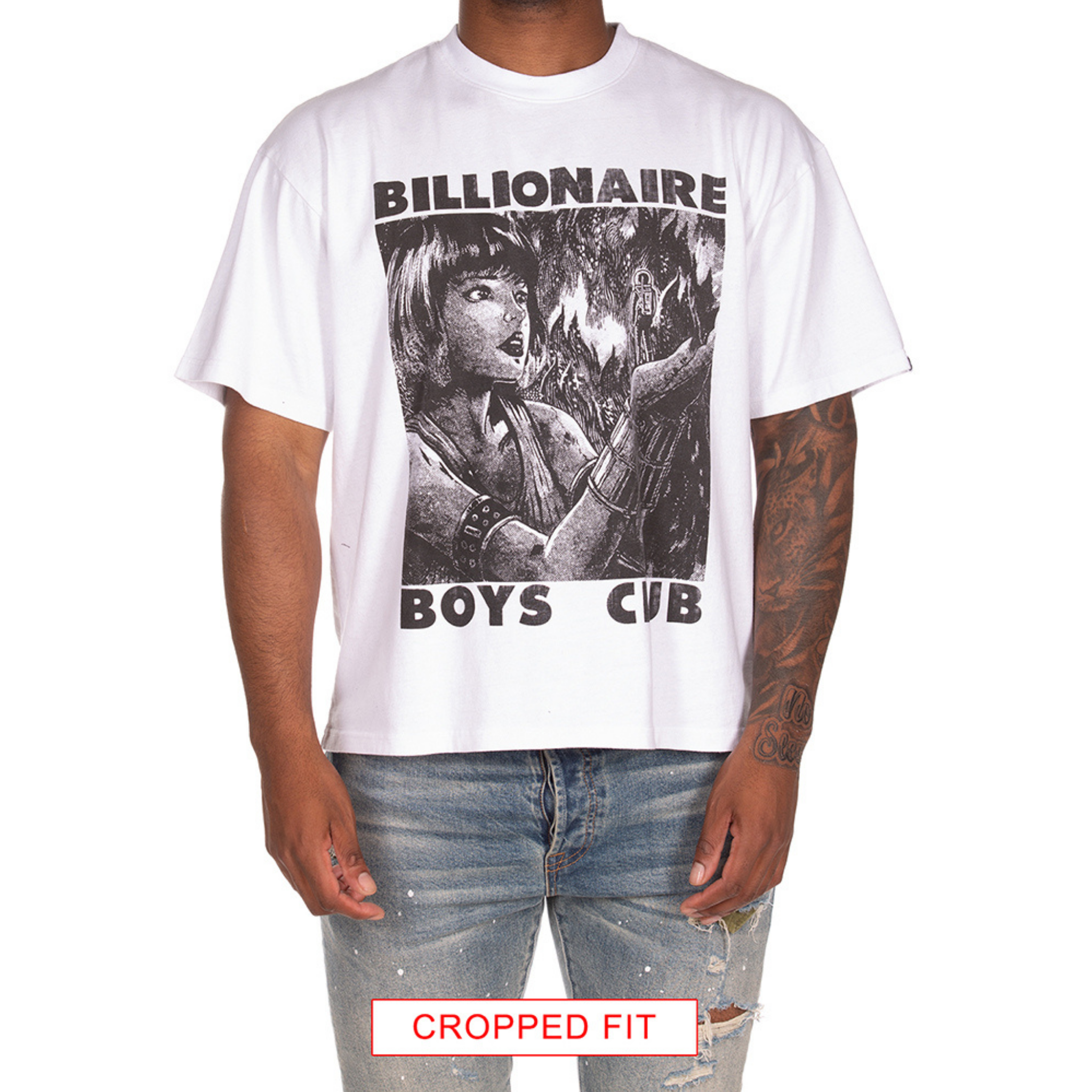 Billionaire Boys "Giant" SS Knit (Cropped Fit) (White) - Billionaire Boys Club