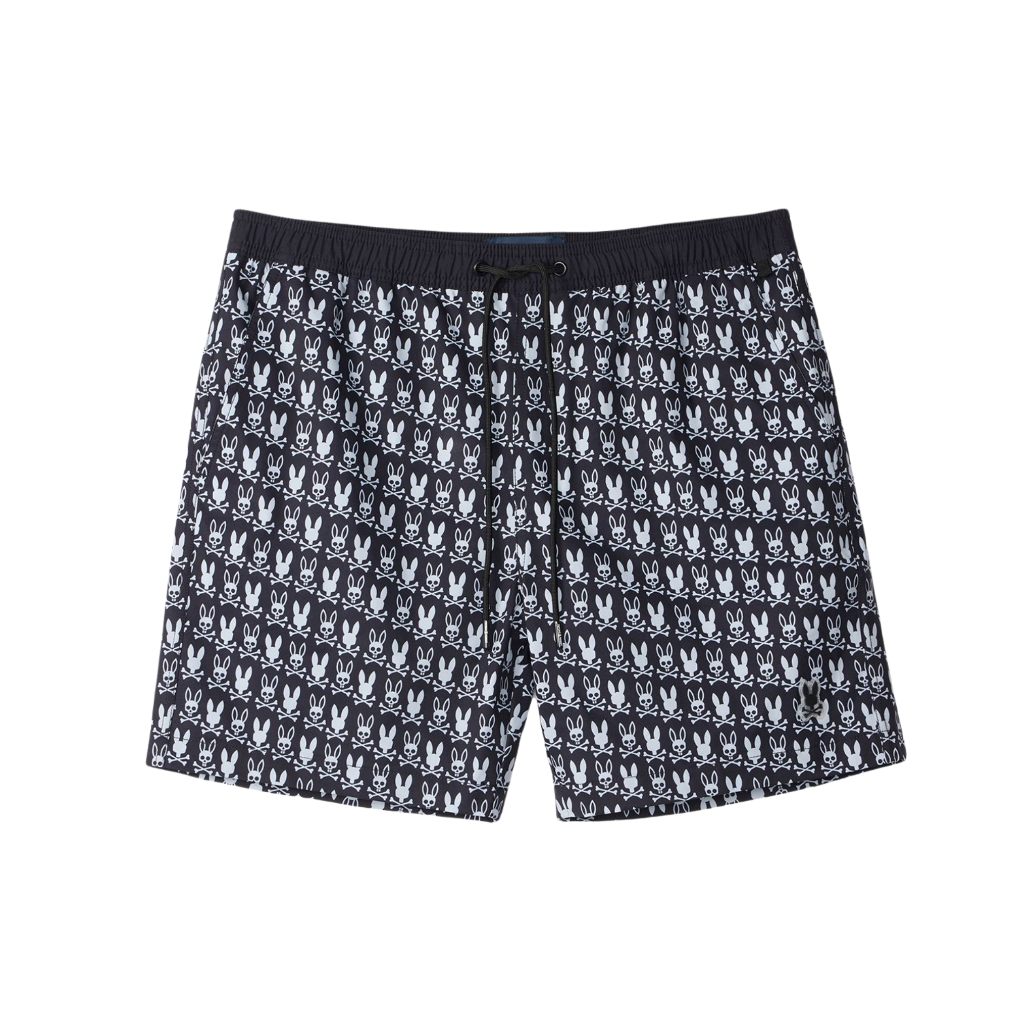 Psycho Bunny Tilden All Over Bunny Print Swim Trunk (Black)