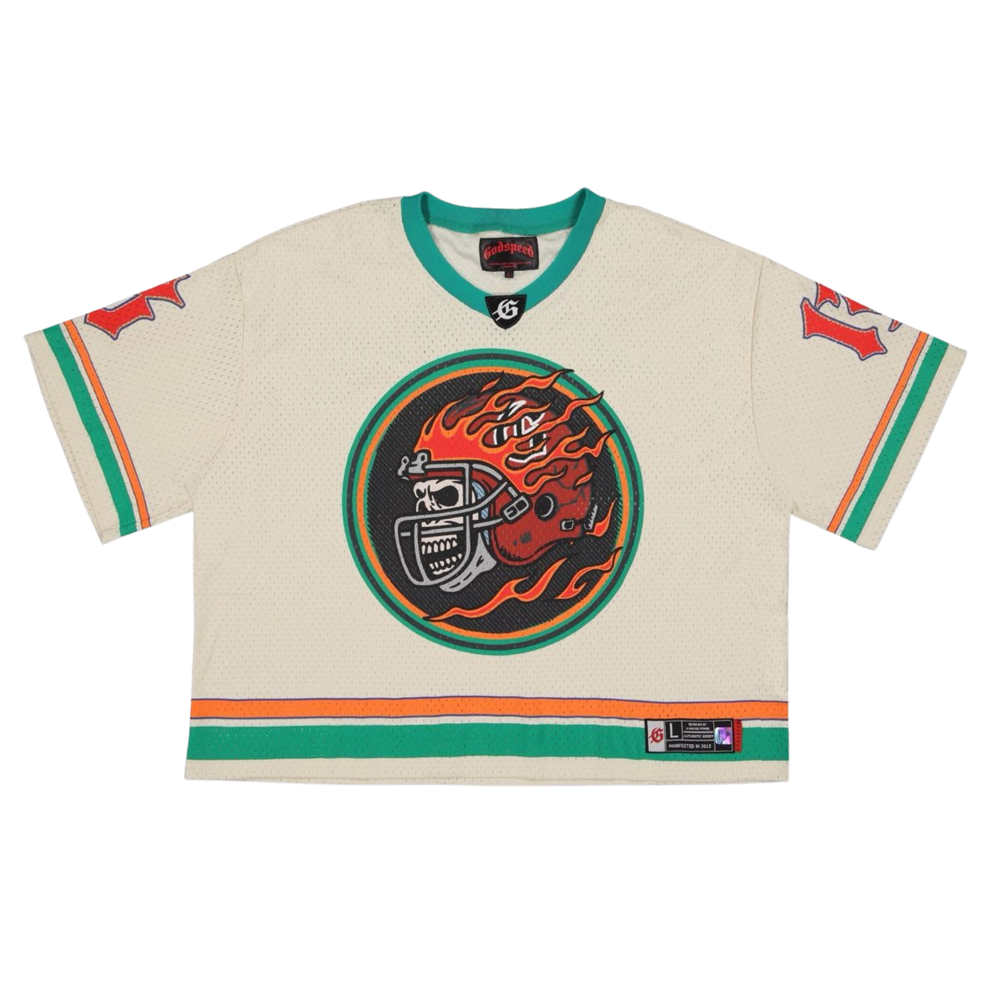Godspeed "First Down Jersey" (Bone/Teal/Orange) - Godspeed