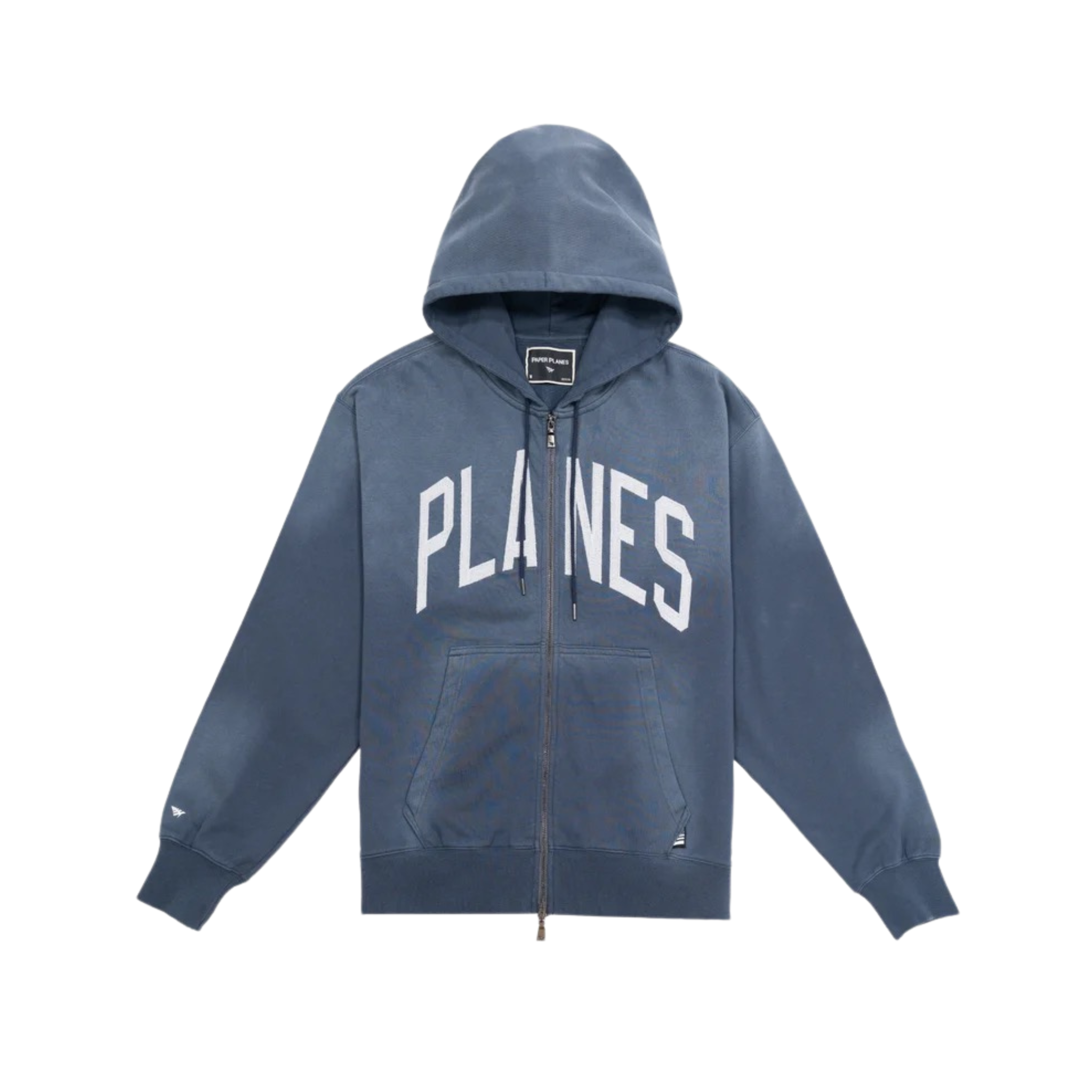 Paper Planes Arched Zip Up Hoodie (Steel Blue) - Paper Plane