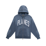 Paper Planes Arched Zip Up Hoodie (Steel Blue) - Paper Plane