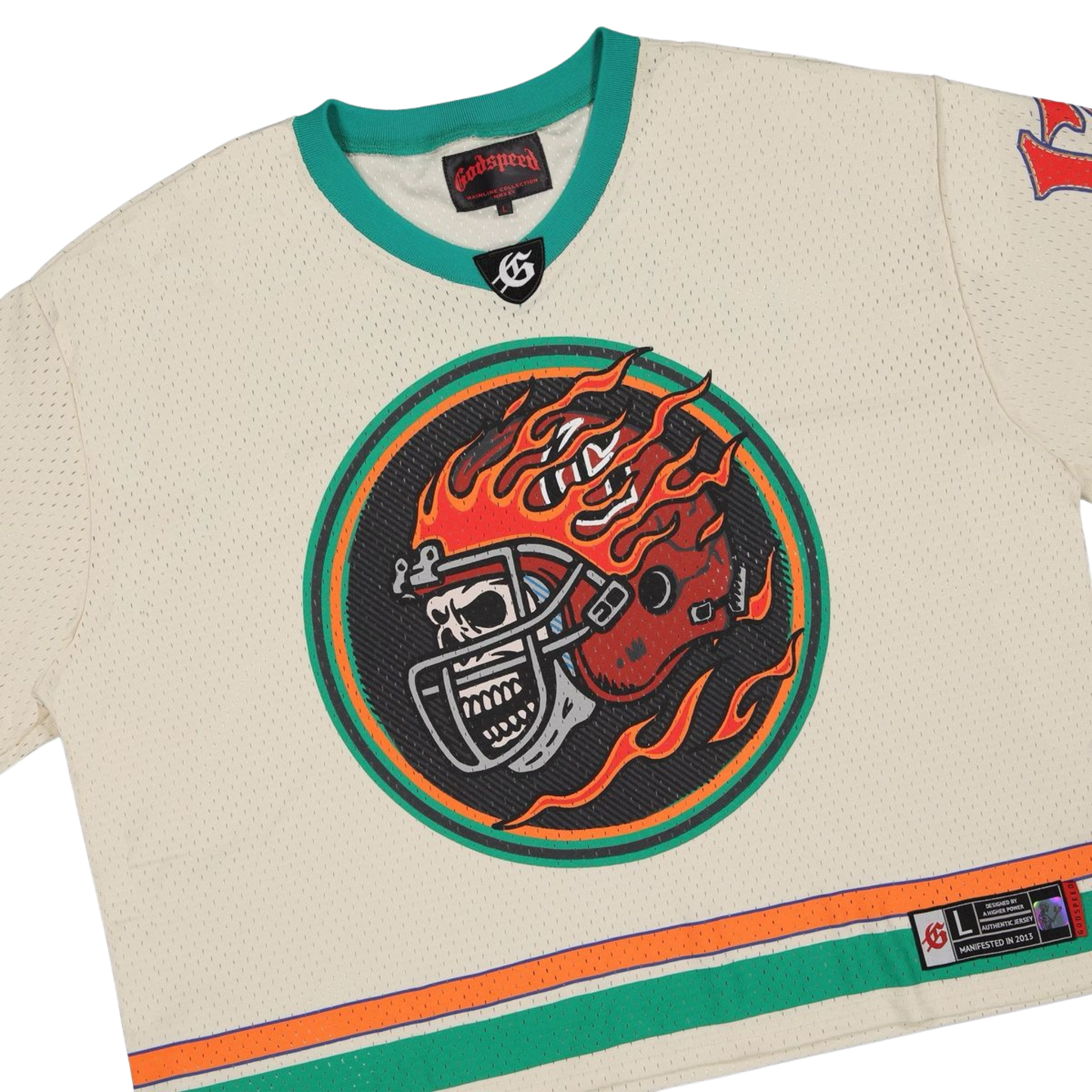 Godspeed "First Down Jersey" (Bone/Teal/Orange) - Godspeed
