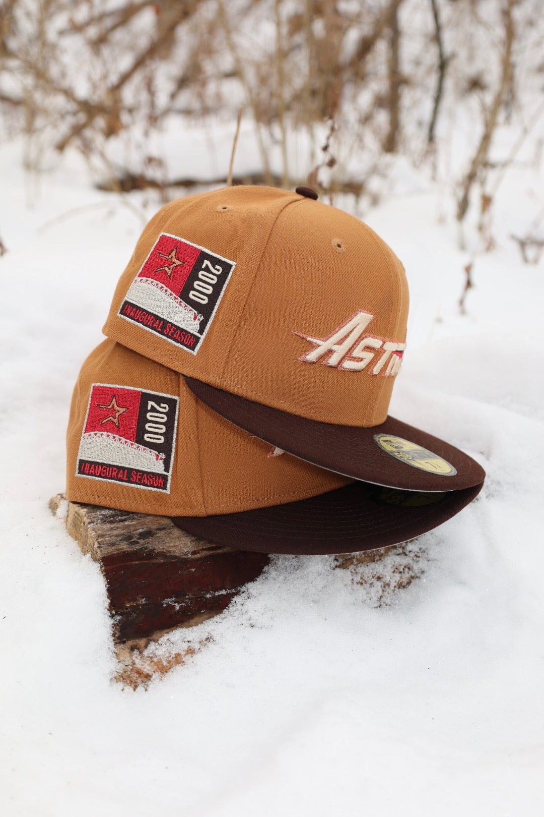 New Era Houston Astros Side Side Patch 59Fifty Fitted (Light Bronze/Burnt Wood) - New Era