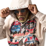 DUAA "Velocity" Zip Up Hoodie (Cream) - DUAA