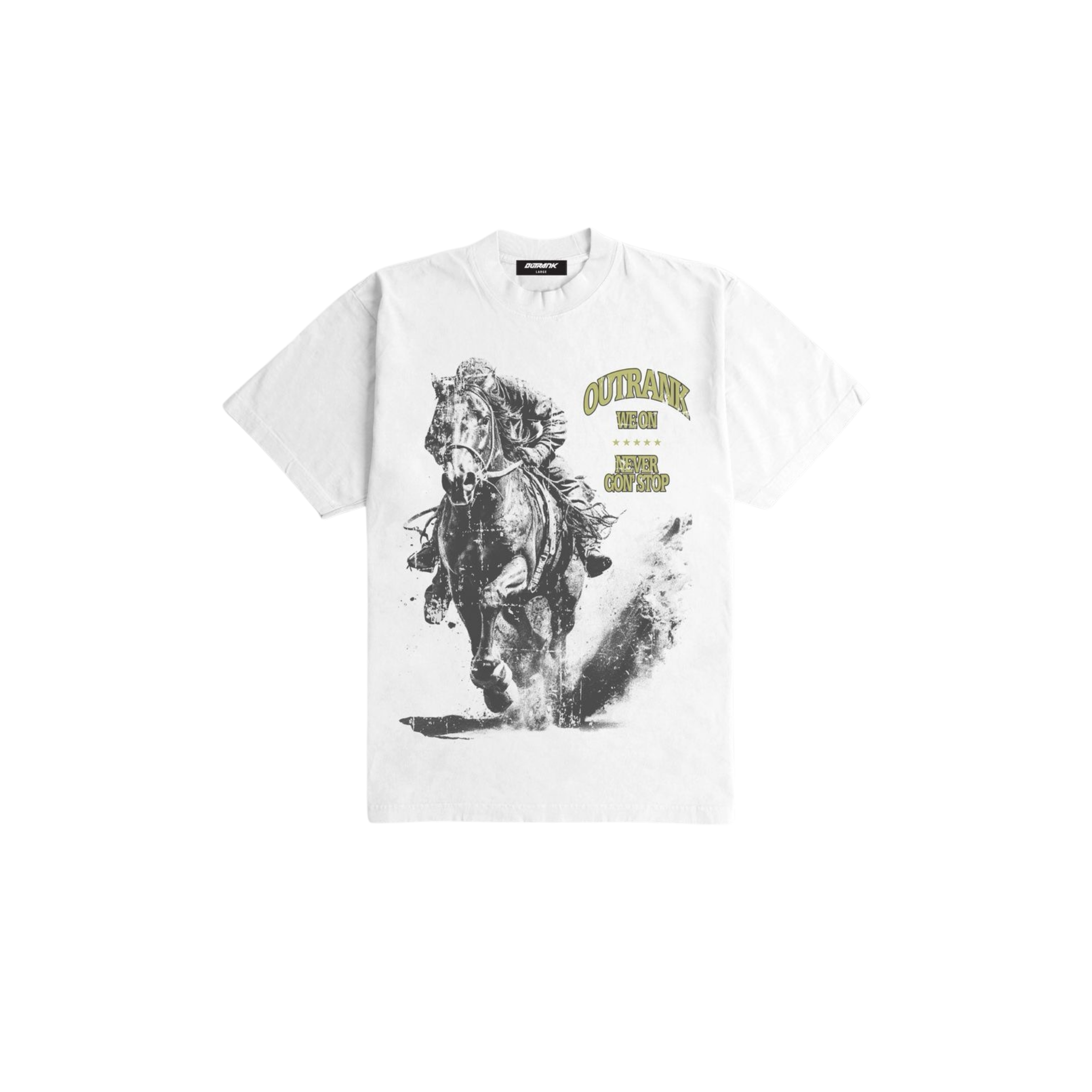 Outrank "Never Gon’ Stop Heavyweight T-Shirt (White) - Outrank
