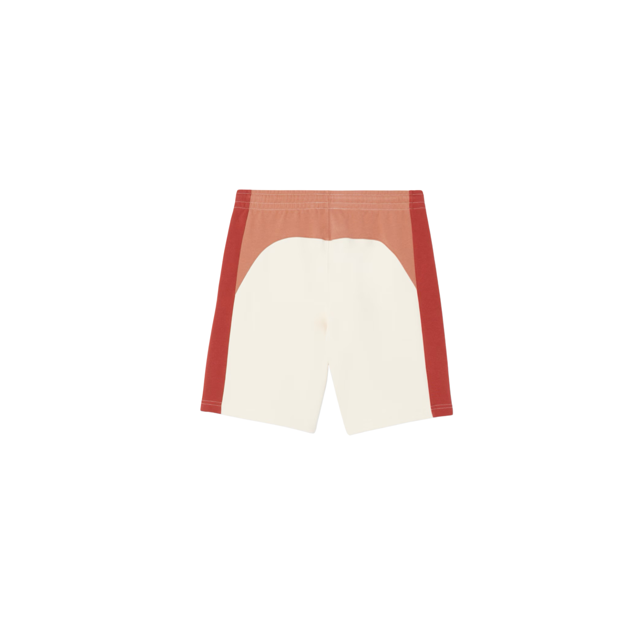 Lacoste Men's Cotton Fleece Colorblock Shorts (White/Light Brown) - Lacoste