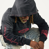 DUAA "Stamp" Zip Up Hoodie (Black) - DUAA