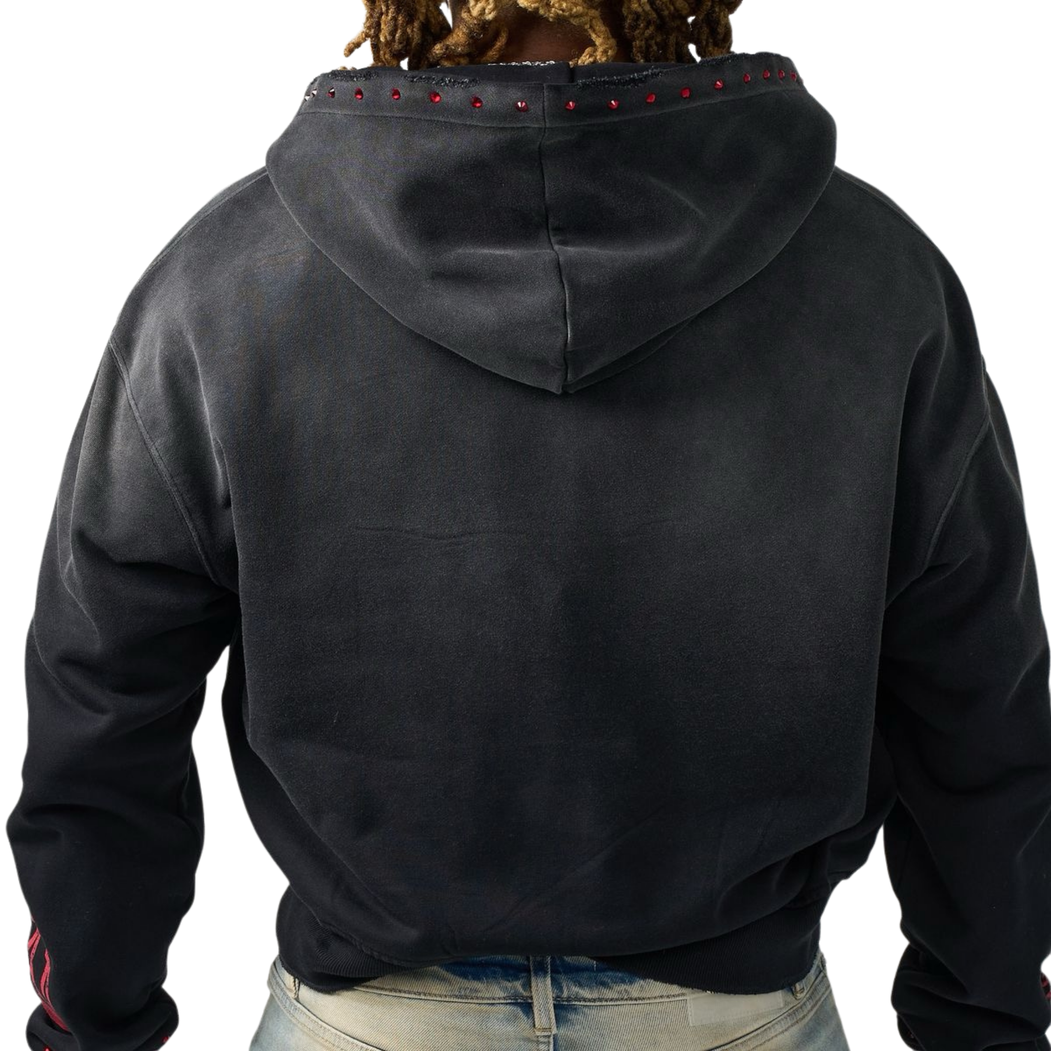 DUAA "Stamp" Zip Up Hoodie (Black) - DUAA