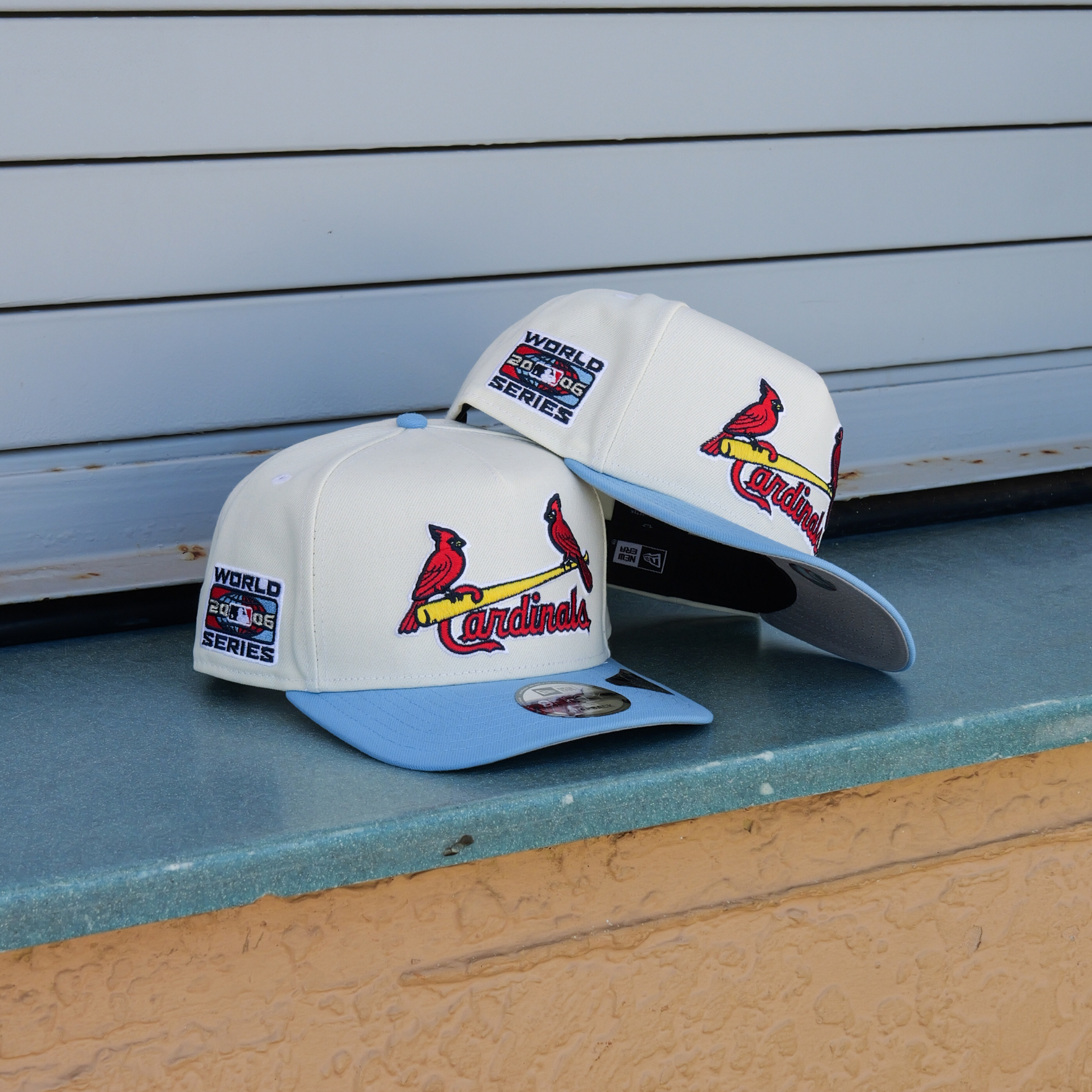 New Era St.Louis Cardinals 2006 World Series  9FIFTY A-Frame Snapback-(Cream/Carolina) - New Era