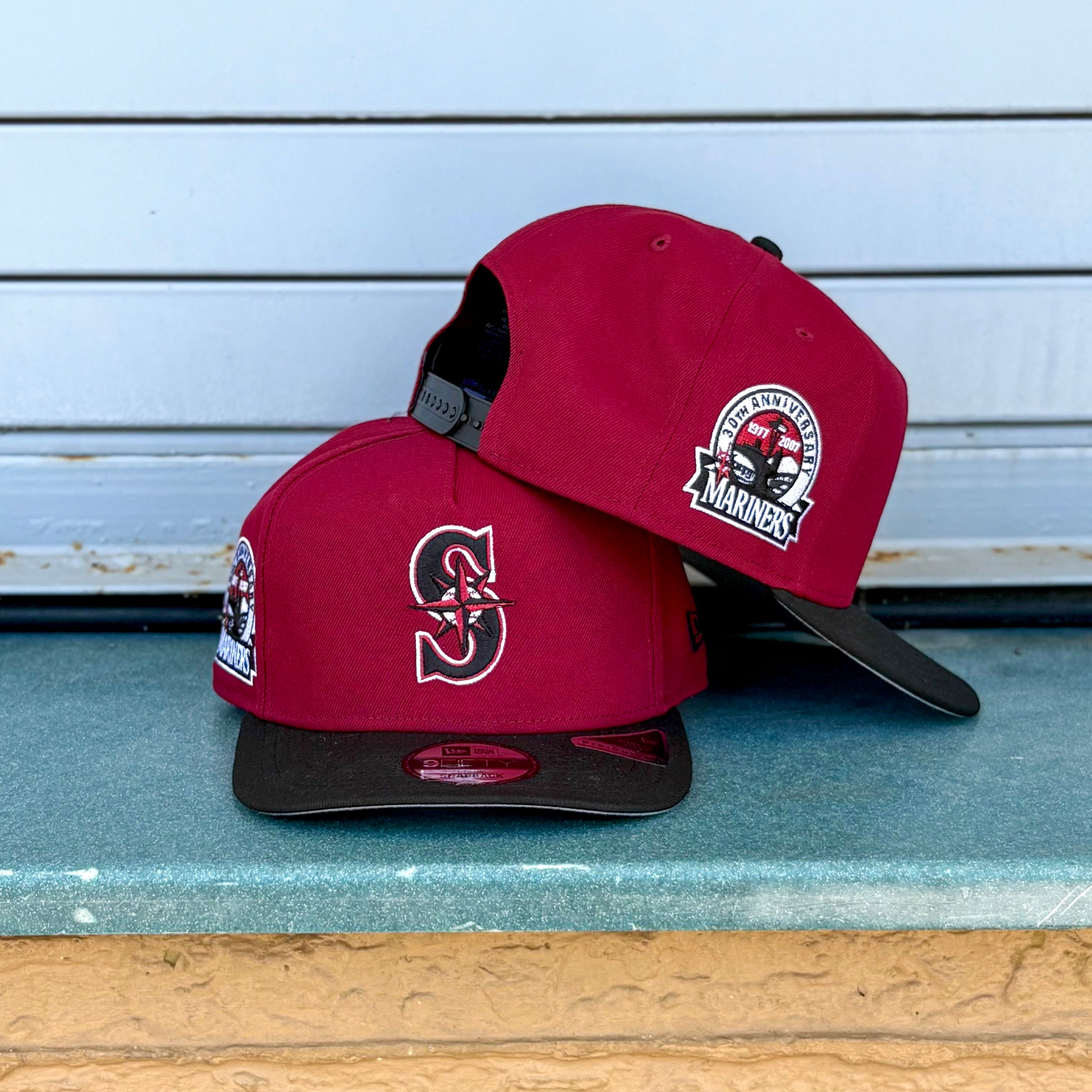 New Era Seattle Mariners 30th Anniversary Grey UV 9Fifty A-Frame Snapback (Dark Red/Black)