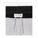 Lacoste Men's Cotton Fleece Colorblock Shorts (Black/Grey Chine) - Lacoste