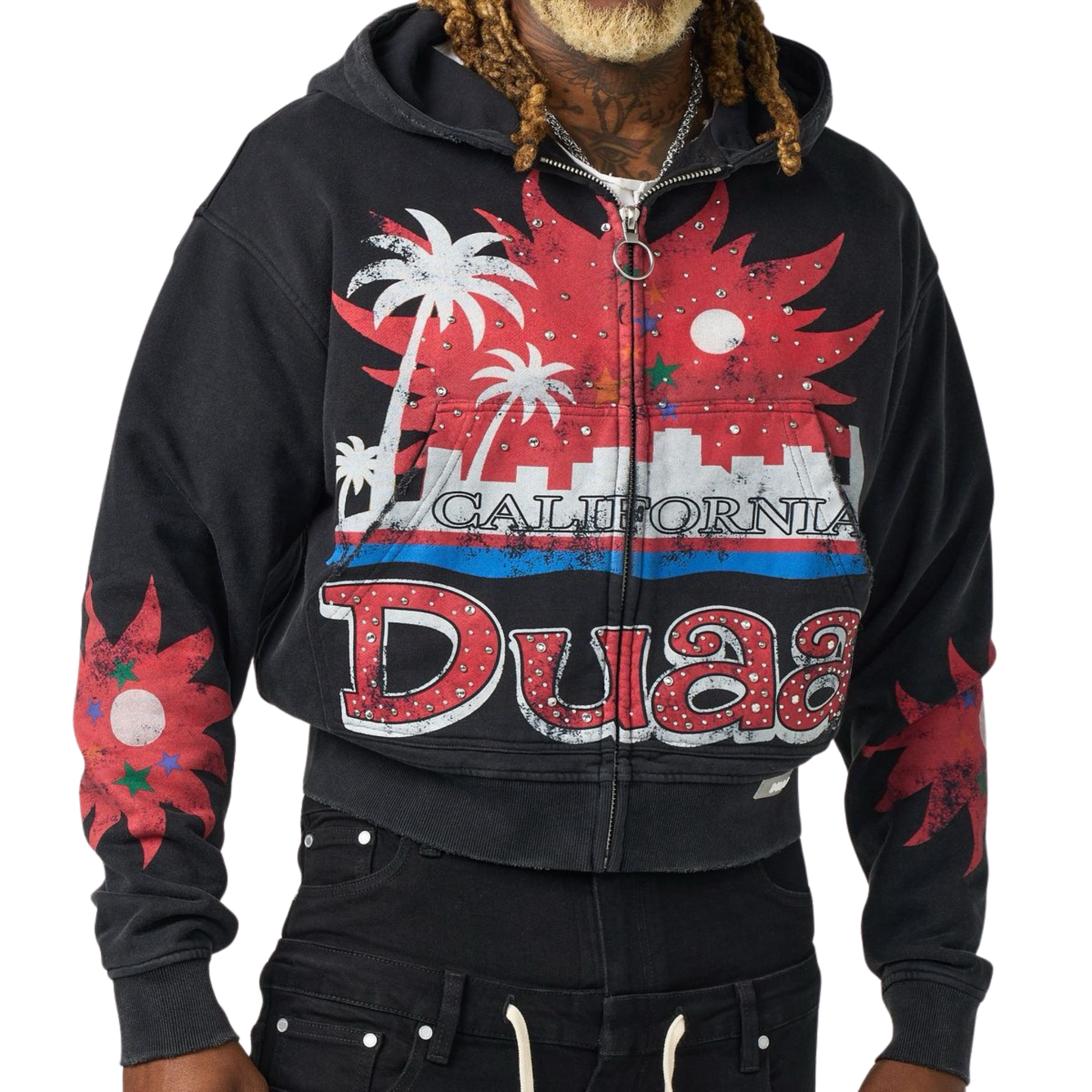 DUAA "Dreams" Zip Up Hoodie (Black) - DUAA