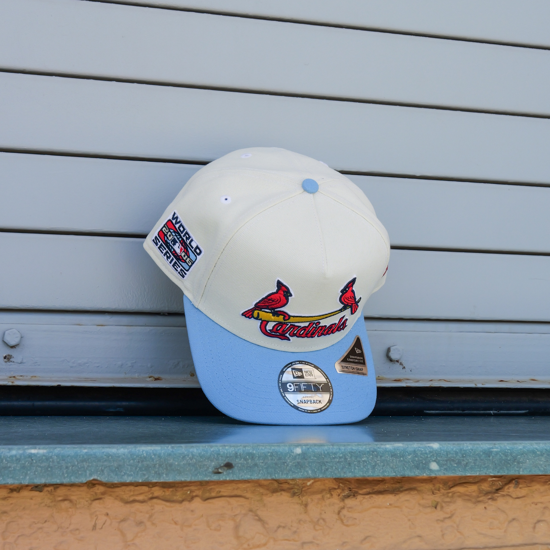New Era St.Louis Cardinals 2006 World Series  9FIFTY A-Frame Snapback-(Cream/Carolina) - New Era