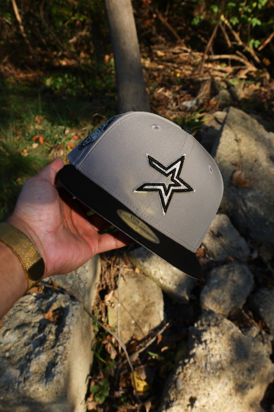 New Era Houston Astros 2005 World Series Side Patch Grey UV 59Fifty Fitted (Grey/Black)