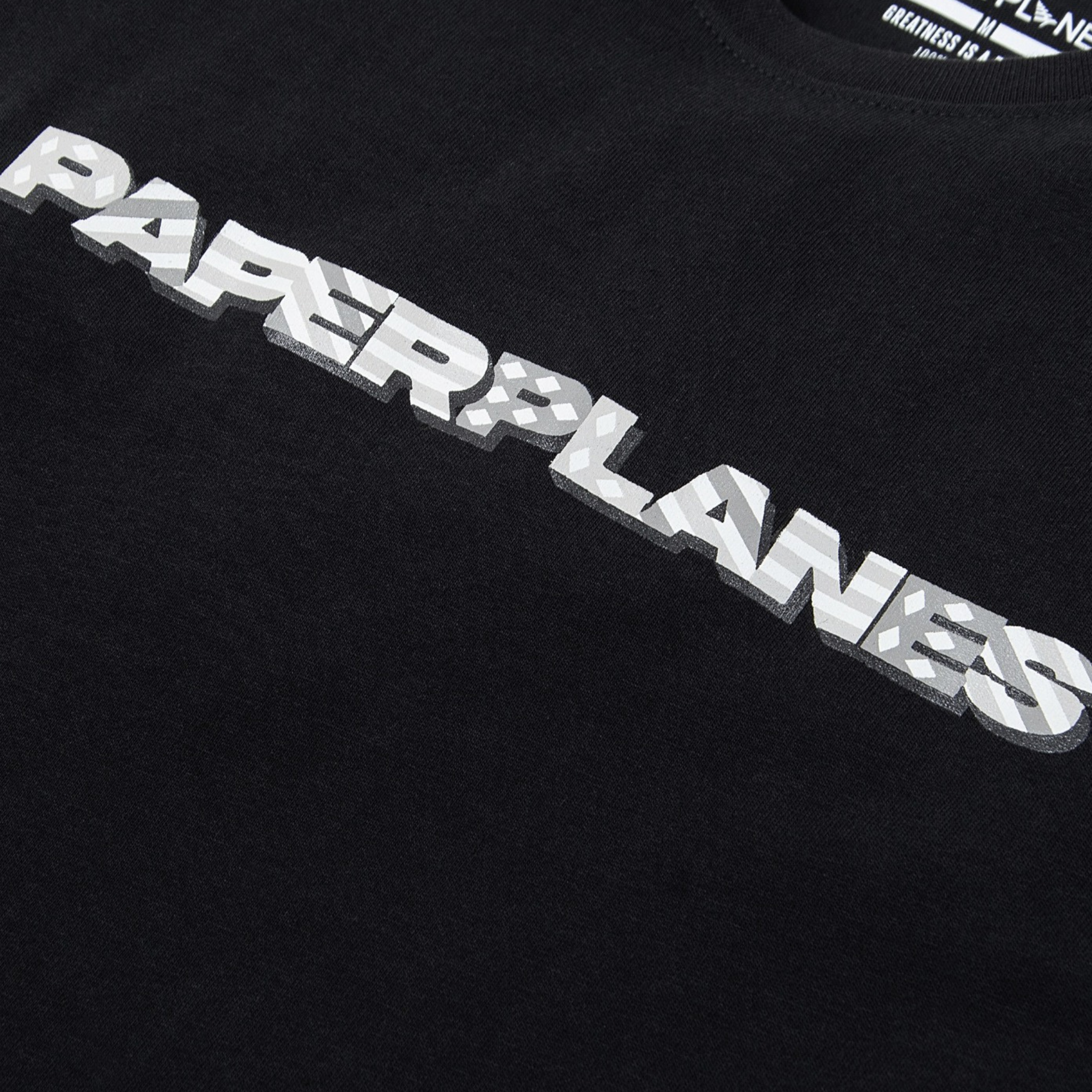 Paper Planes Diamond and Stripes Tee (Black)