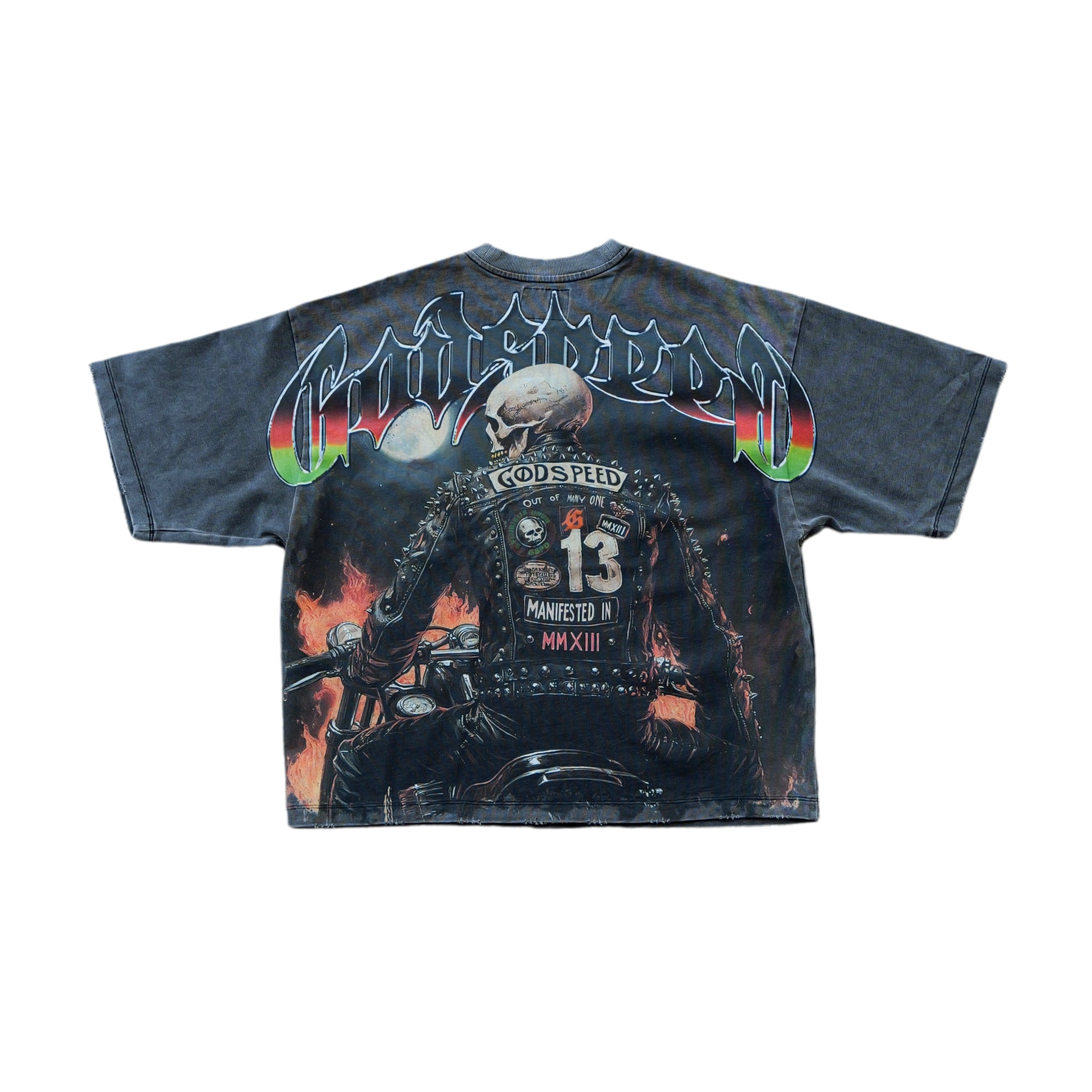 Godspeed Biker Nation Tee (Grey Wash) - Godspeed