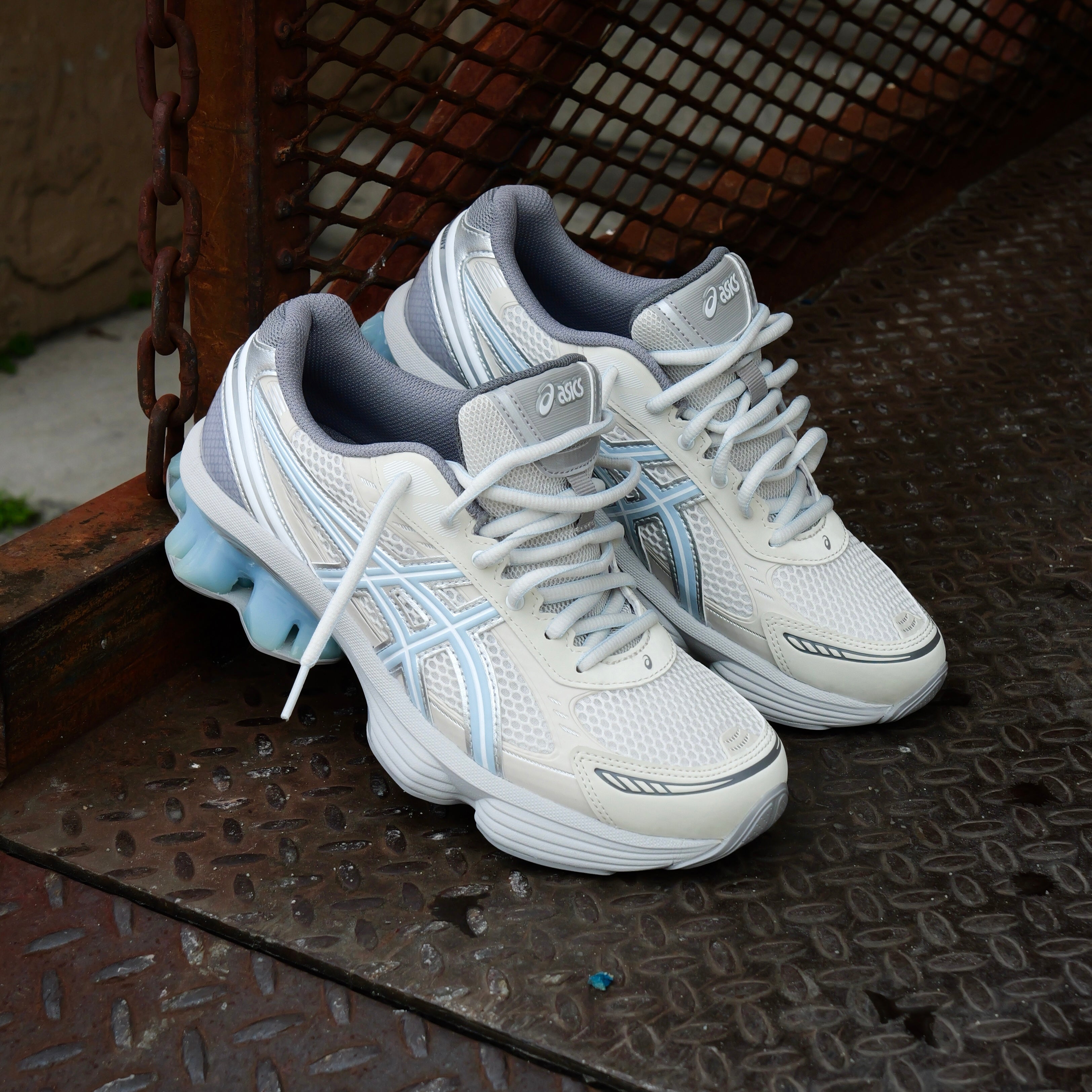 Mens Asics x EMMI Gel-Kinetic Fluent (Cream/Soft Sky) - Asics