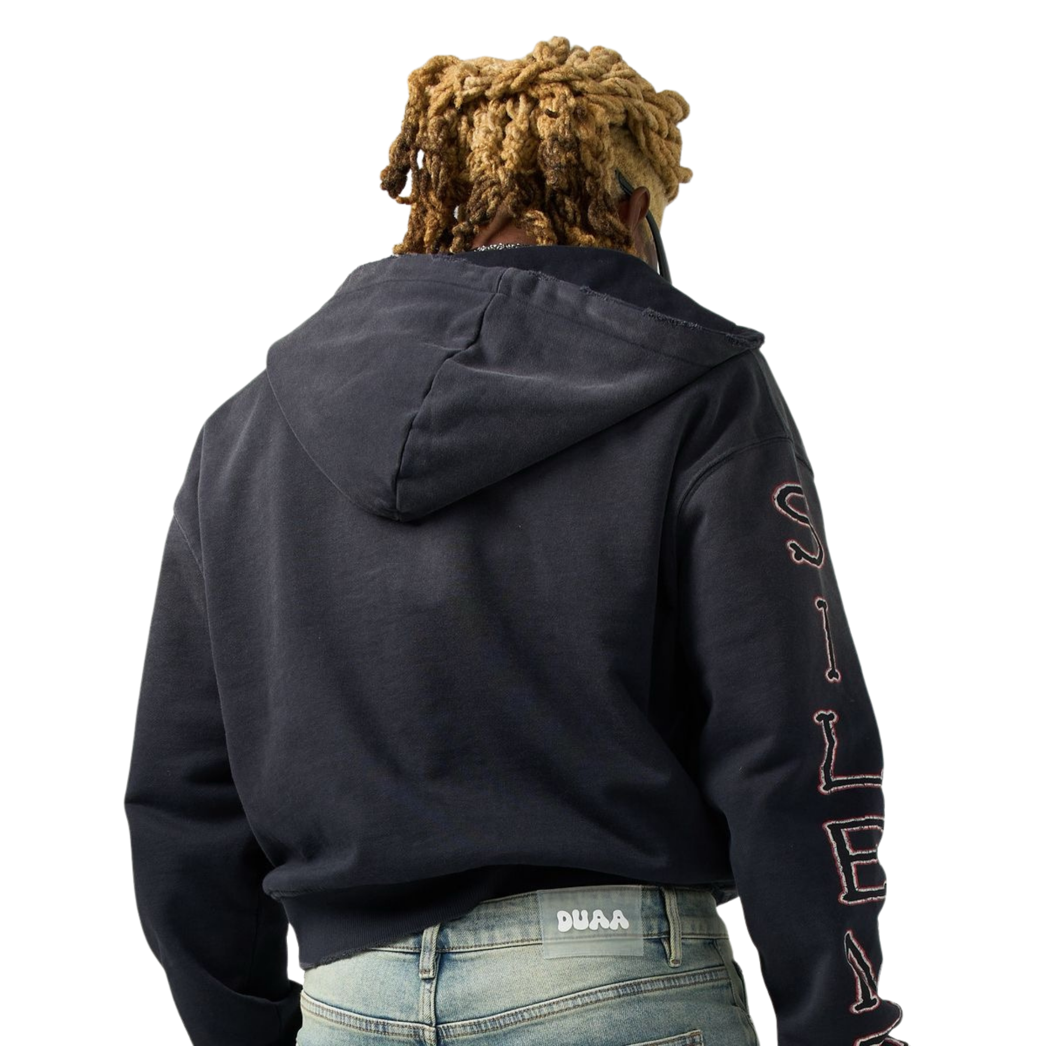 DUAA "Snake" Zip Up Hoodie (Black) - DUAA