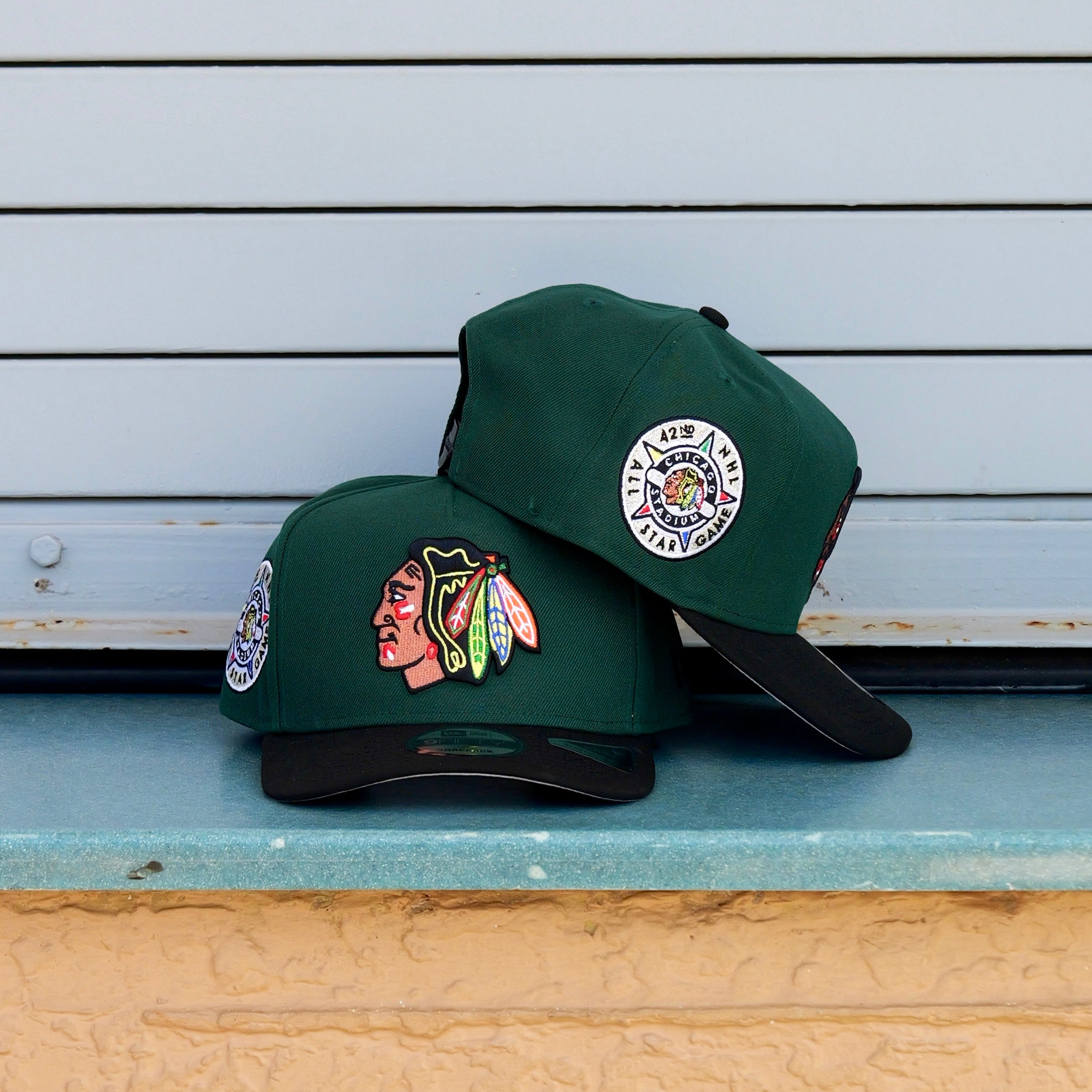 New Era Chicago Blackhawks 42nd All Star 9FIFTY A-Frame Snapback-(Green/Black) - New Era