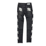 Mixed Emotion "Monogram" Denim Black Wash - Mixed Emotion