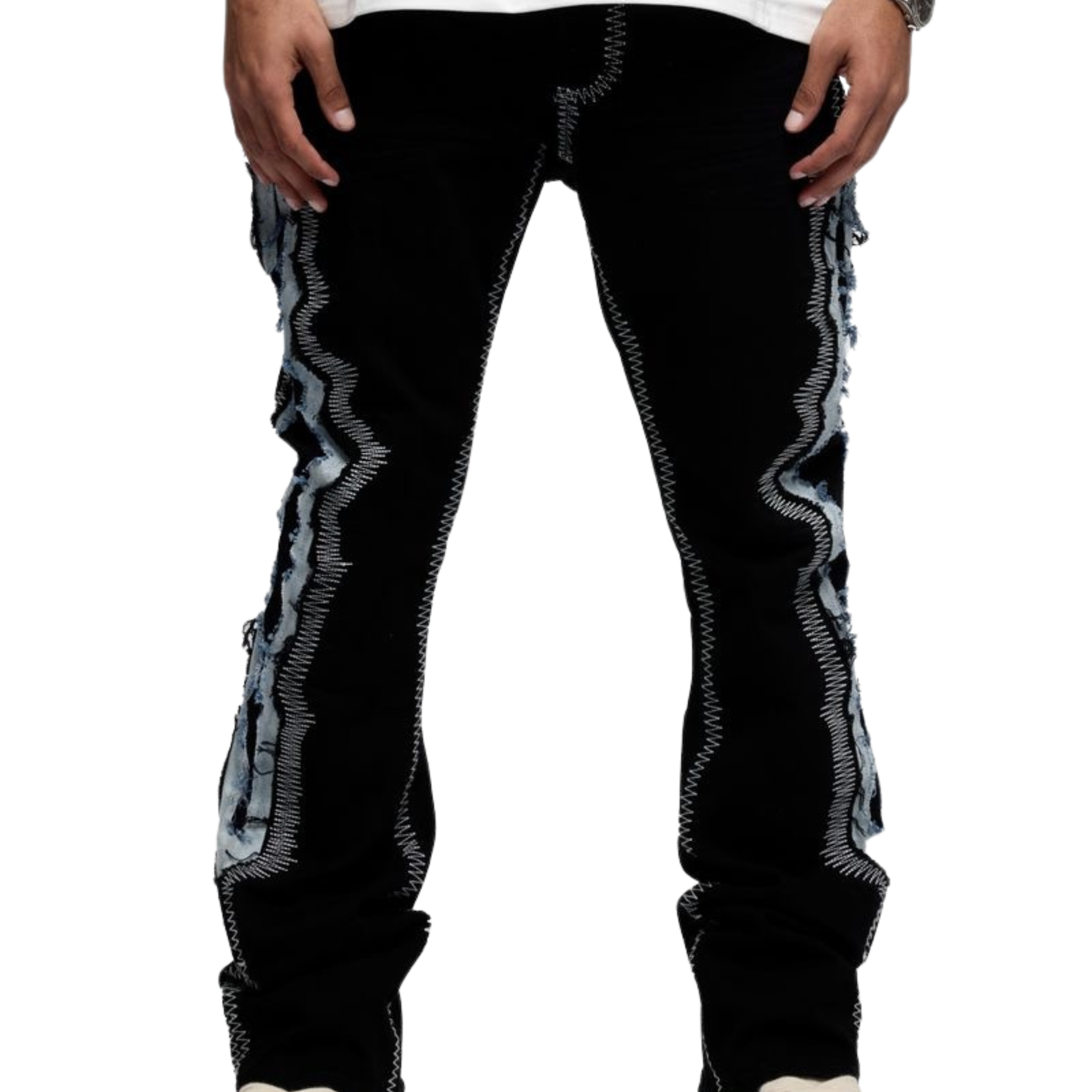 VALABASAS "Spectral" Stacked Denim (Black/Blue) - VALABASAS
