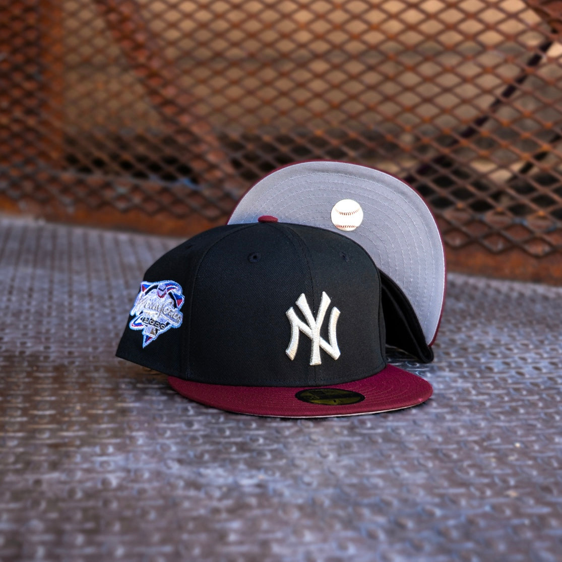 New Era New York Yankees 2000 World Series Grey UV (Black/Maroon) 59Fifty Fitted