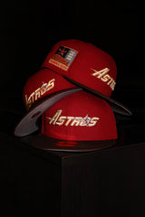 New Era Houston Astros 2000 Inaugural Season Side Patch Fitted (Brick Red/Burnt Wood) - New Era