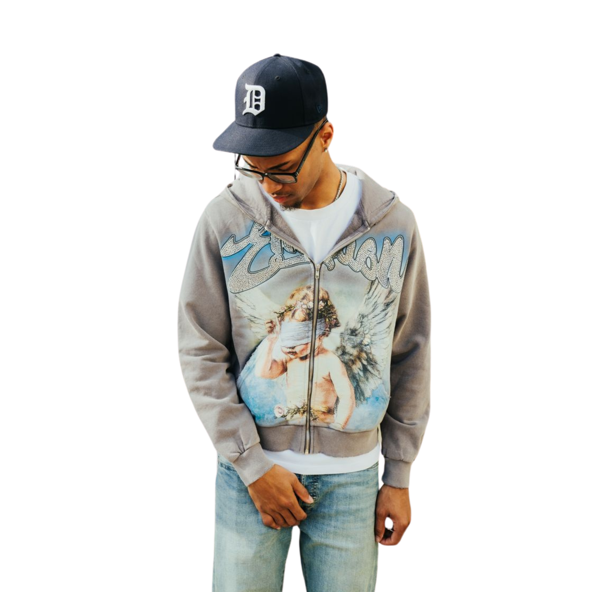 Mixed Emotion "Rhinestone" Hoodie (Grey)