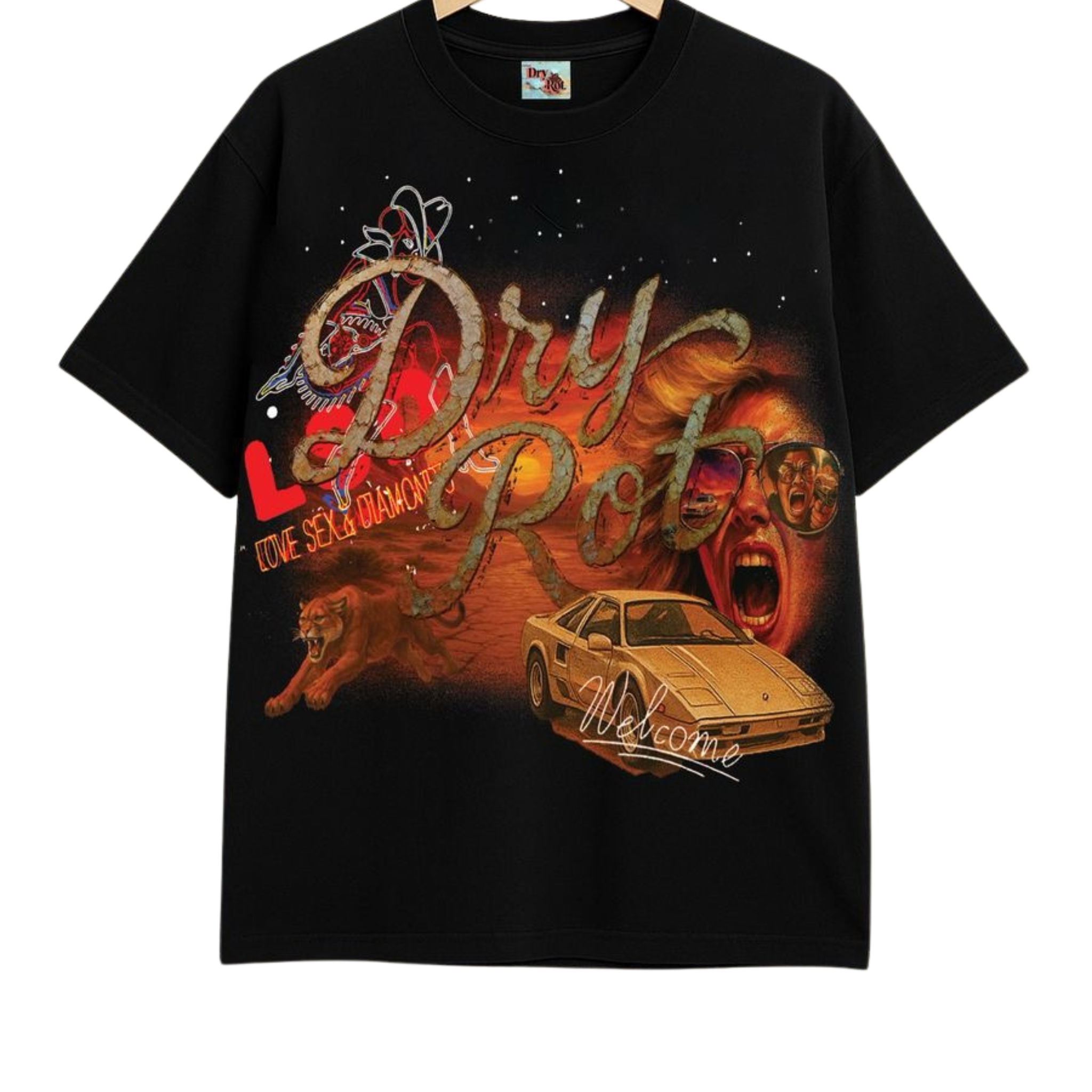 Dry Rot "Love,Sex,Diamonds" Tee (Black) - Dry Rot
